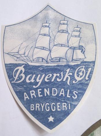 Arendals Bryggeri Bayersk �l fra 1931